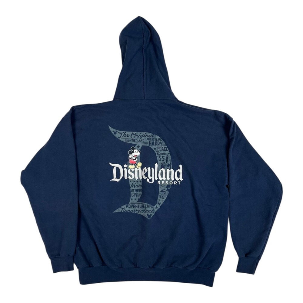 Disneyland Resort Mickey Mouse Hoodie Sweatshirt Size 2XL Blue Retro Vintage